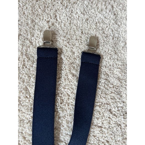 LOT of 3 pairs Mens Suspenders clip metal solid red blue Navy - Picture 5 of 11